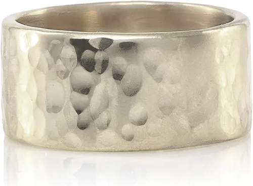 Miniatura 7 de Anillo martillado de oro personalizable para mujer, banda texturizada para moda, boda y compromiso, joyería apilable hecha a mano