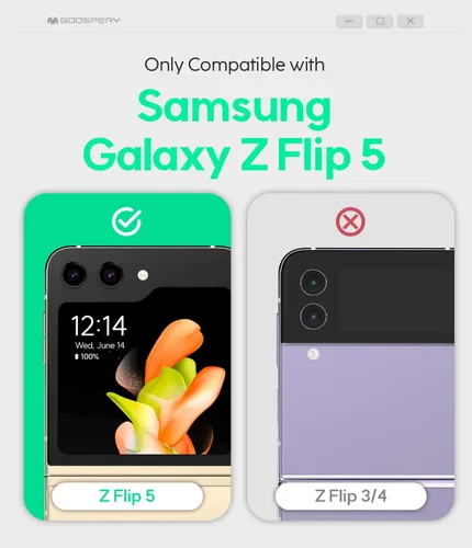 Miniatura 6 de GOOSPERY EZ Mount - Cartera compatible con Samsung Galaxy Z Flip 5, tarjetero con anillo Loopy con soporte ajustable con soporte Negro