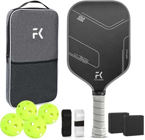 Juego de 2 palas de pickleball T700 y 0.630 in de fibra de carbono con superficie mate CMS núcleo de panal ligero y protector de borde duradero y