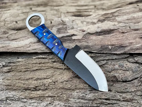 Miniatura 3 de TAC KNIVES Cuchillo de caza y camping al aire libre de hoja fija de espiga completa de 7 pulgadas en funda, regalo para él Cuchillo de acero