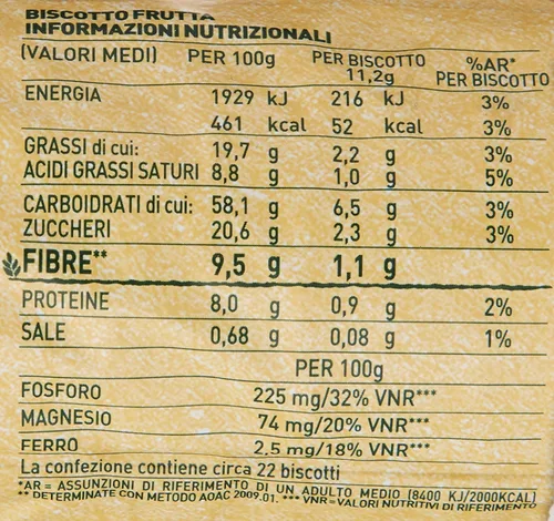 Miniatura 4 de Mulino Bianco: "Gran Cereale Frutta" ("Galletas de cereales de frutas"), galletas altas en fibras, paquetes de 17.63 onzas (17.64 oz) (paquete de 2)