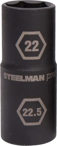 Miniatura 6 de Steelman Pro Juego de 5 piezas de llaves métricas de 6 puntos de pared delgada de impacto y barra de golpeo con medios tamaños