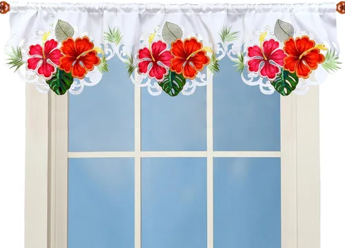 Miniatura 11 de Cenefa de Cortina Bordada con Trébol Irlandés A 58 × L 14 Pulgadas, Decoraciones de Ventana de Cocina para el Día de San Patricio o Primavera