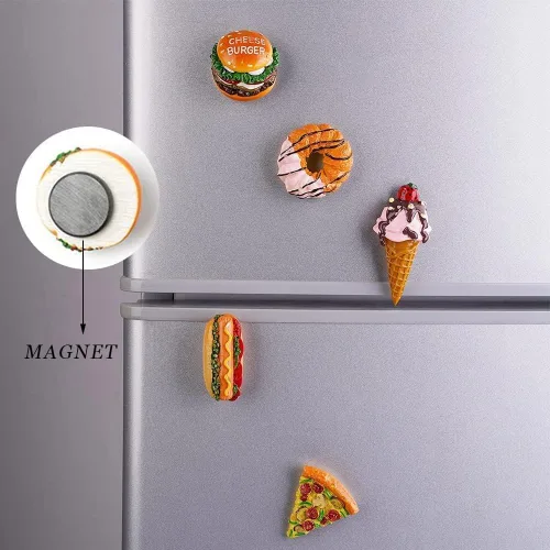 Miniatura 3 de 5 imanes de comida para refrigerador, calcomanías para nevera, hamburguesa, dona, helado, pizza, perrito caliente, pizza, imanes para cocina