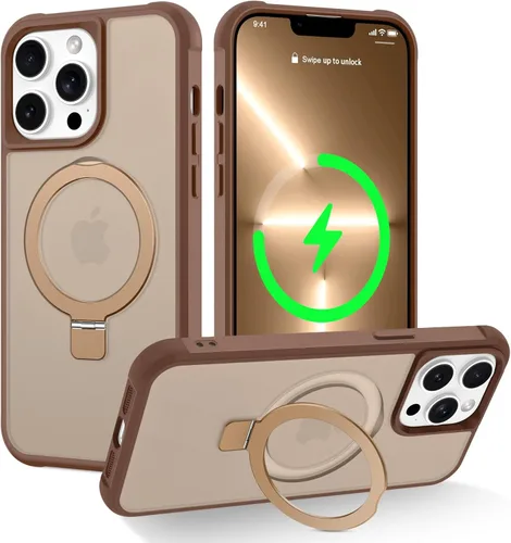 Miniatura 152 de CHAOFEnG Funda magnética compatible con iPhone 11 con soporte, prueba de caídas de grado militar, compatible con imán, anillo translúcido, parte