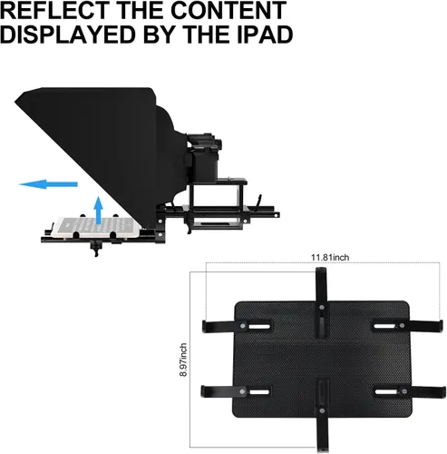 Miniatura 8 de GVM Teleprompters para iPad Tablet DSLR Cámara portátil de 18 pulgadas con control remoto y aplicación, construcciones de aluminio sólido
