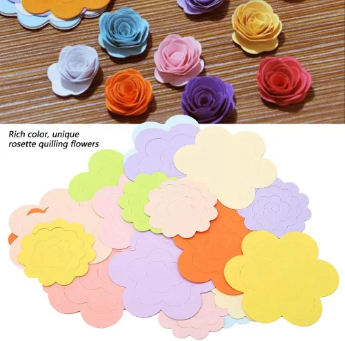 Miniatura 3 de Quilling Paper Blossom Paper Kit 20PCS Diseño de flores Colorido Kit de Quilling Papel Roseta Flor Quilling Paper (Color al azar)