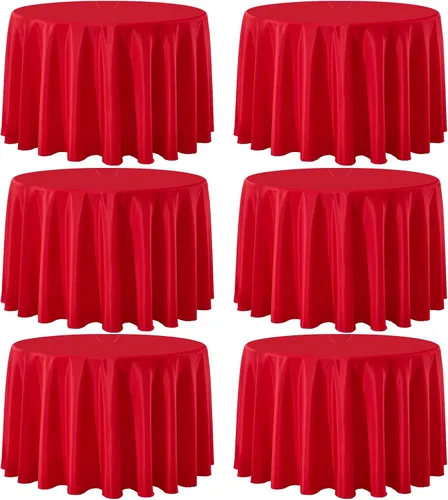 Miniatura 41 de Paquete de 2 manteles redondos de 90 pulgadas, manteles lavables de poliéster de lino decorativo para la mesa del comedor, banquetes, fiestas