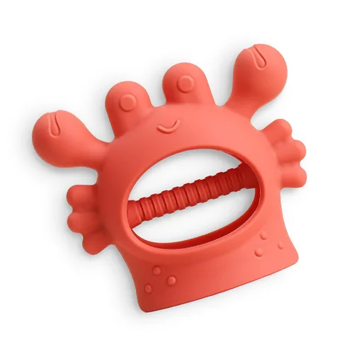 Itzy Ritzy Bitzy Grip - Mordedor de silicona para bebés, juguete de dentición con agarre fácil de sostener, diseñado para bebés de 3 meses en