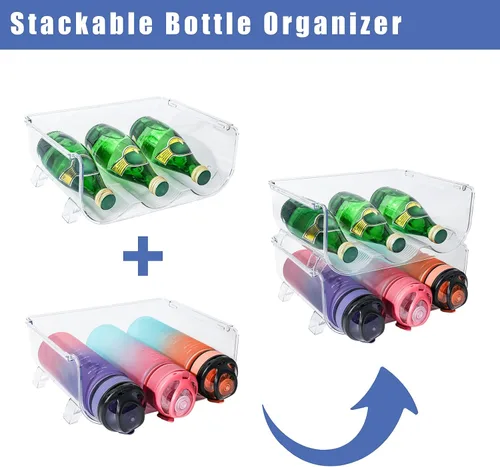 Miniatura 2 de Organizador de botellas de agua, soporte de almacenamiento para organización de cocina, nevera, despensa, armario, encimera, armario, estante