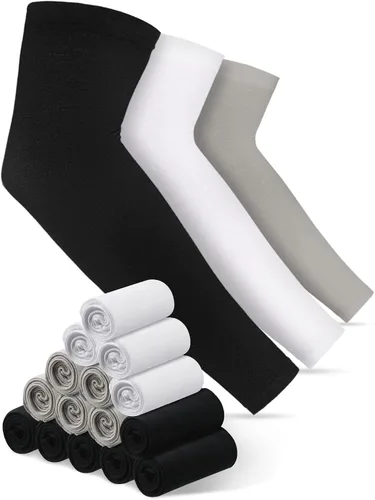Bememo 16 pares de mangas de brazo para hombres y mujeres, protección UV, mangas refrescantes para brazos, fundas para brazos