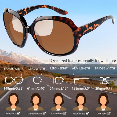 Miniatura 3 de Joopin Lentes de sol de gran tamaño para mujer, polarizados, grandes, para conducción, protección UV, grandes sombras