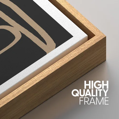 Miniatura 638 de SIGNWIN Lienzo enmarcado para pared, arte con pinceladas de flujo neutro en tonos beige abstractos, ilustraciones, arte moderno, decorativo