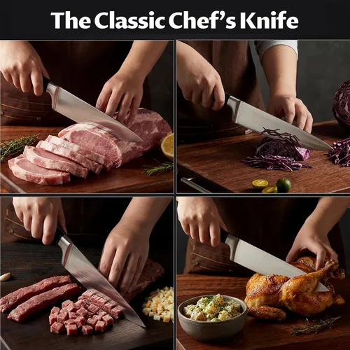Miniatura 8 de OAKSWARE Juego de cuchillos de cocina de 3 piezas, cuchillos de cocina ultra afilados, cuchillo de pelar y cuchillo utilitario para cocina, acero