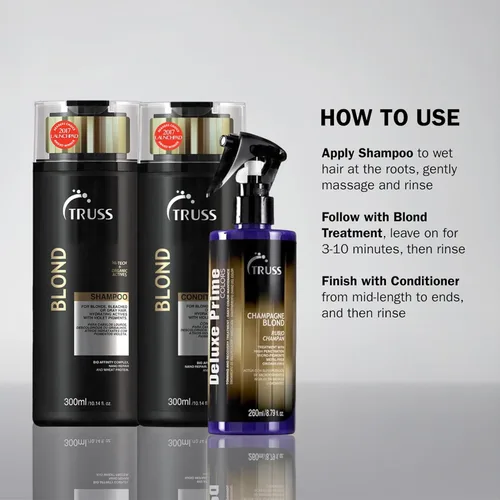 Miniatura 4 de TRUSS Spray para el cabello morado y tóner rubio - Spray para aclarar el cabello y reconstructor con tonificación personalizable - Deluxe Prime