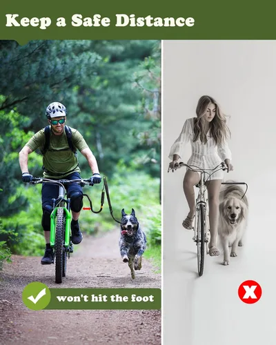 Miniatura 3 de Correa de bicicleta para perros – Accesorio de bicicleta manos libres para perros, absorción de golpes segura, longitud ajustable, fácil de instalar