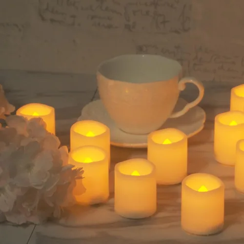 Miniatura 3 de CANDLE CHOICE Velas votivas sin llama que funcionan con pilas con temporizador, pequeñas luces LED con temporizador de ciclo diario automático