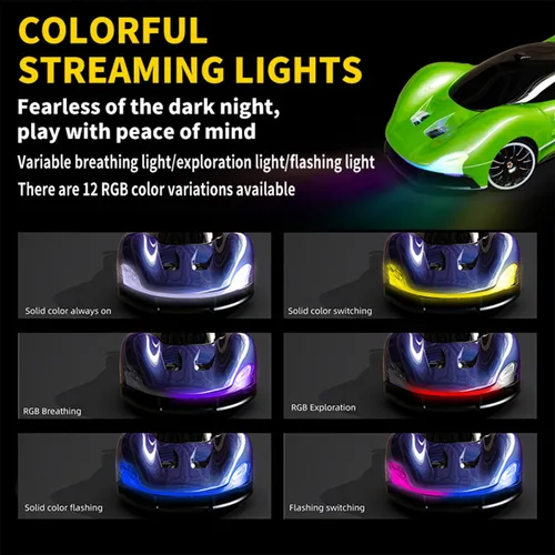 Miniatura 5 de Coche de deriva a escala 1:20 con control remoto 4WD 2.4GHz Racing Sport Toy RC Car con luces LED, carreras y ruedas de deriva (azul)