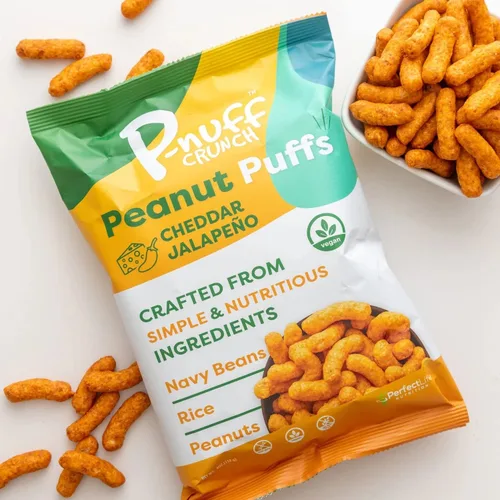 Miniatura 4 de Pnuff Crunch Puffs de Mantequilla de Maní - Bocadillos saludables, aperitivos bajos en calorías, aperitivos sin gluten, veganos, ricos en proteínas