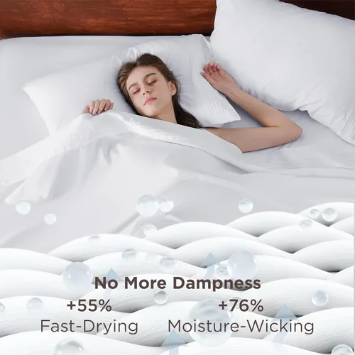 Miniatura 3 de Bedsure Juego de Sábanas King de Bolsillo Profundo - Se Adapta a Colchones de Hasta 21 Pulgadas de Grosor - 4 Piezas de Sábanas GentleSoft, Absorben