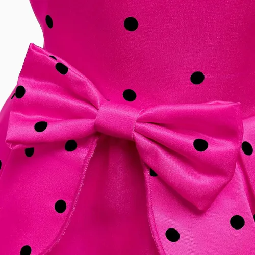 Miniatura 6 de Vestido de princesa sin mangas con estampado de lunares para niñas 5 años rosa intenso 2-3 años