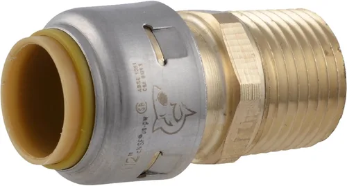 SharkBite Max Adaptador MNPT de 1/2 pulgada, conexión a presión, accesorio de plomería de latón, tubo PEX, cobre, CPVC, PE-RT, HDPE, UR120A