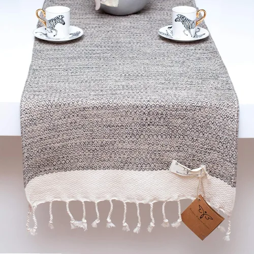 Smyrna Turkish Cotton Camino de mesa turco original, serie vintage, 15 x 108 pulgadas, caminos de mesa vintage de granja para decoración de mesa de