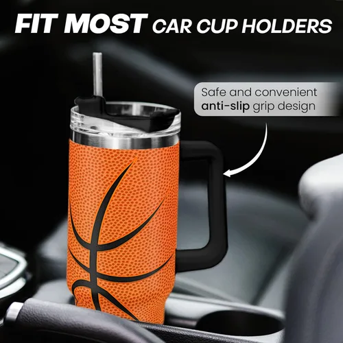 Miniatura 6 de SANDJEST Taza con bandera americana con asa, taza de café de acero inoxidable con aislamiento de 40 oz con tapa y pajita, regalos de América