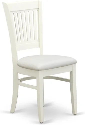 East West Furniture VAC-LWH-C Vancouver Sillas de Comedor - Sillas de Madera Tapizadas en Tela de Lino, Juego de 2, Blanco Lino