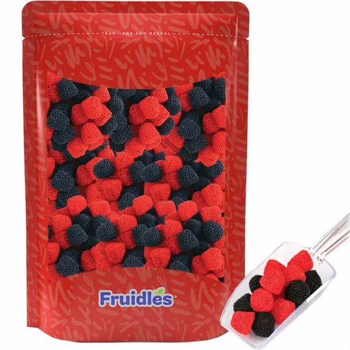 Miniatura 14 de Fruidles Gomitas de frambuesa, deliciosas gomitas de sabor a frutas recubiertas de azúcar (1 libra)