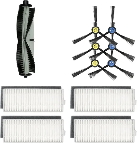 Miniatura 12 de Rodillo principal cepillo de goma cepillos laterales Accesorios Kits compatibles para ILIFE A7 A9S X785 X750 X800 Robot Aspirador Piezas de repuesto