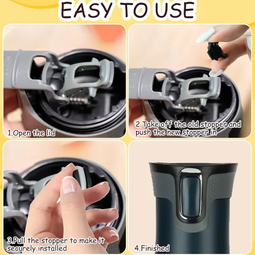 Miniatura 4 de 6 piezas de tapones de goma compatibles con la taza de viaje Contigo West Loop Autoseal, sello de tapón de repuesto para la taza de café Contigo
