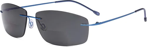 Miniatura 5 de Eyekepper Lentes de sol bifocales sin marco, para mujeres y hombres, ligeros, sin marco, para leer bajo el sol Lente Gunmetal/Gris