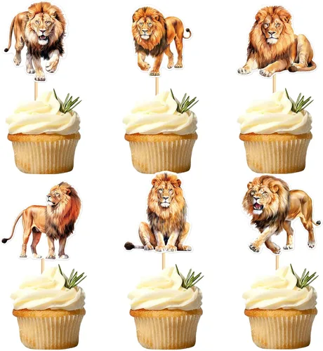 Miniatura 15 de Ercadio Paquete de 32 adornos para cupcakes de conejo, selecciones de cupcakes de animales salvajes, decoraciones de cumpleaños para baby shower