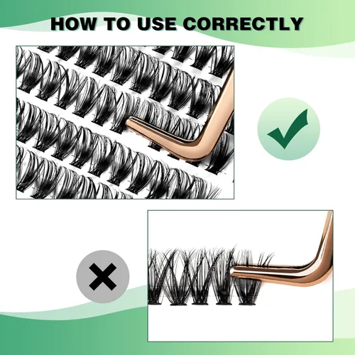 Miniatura 43 de Extensiones de racimos de pestañas 300 piezas, pestañas individuales 40D 0.07D rizado 11mm, para colocar en casa, bandeja grande de volumen
