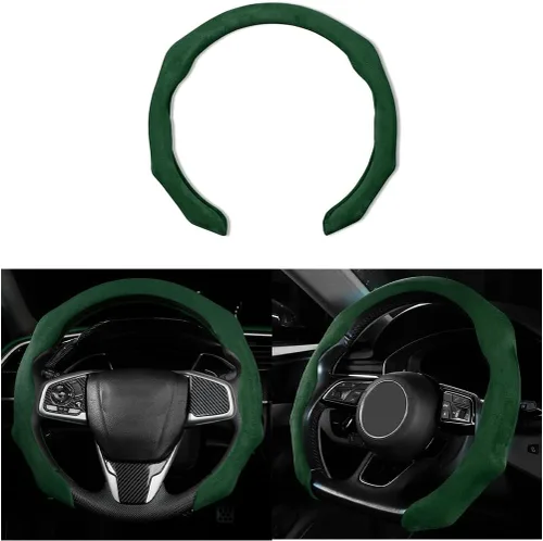 Miniatura 12 de Mandark - Funda para volante de auto de ante, protector para volante de vehículo deportivo que se ajusta a 15 pulgadas, accesorios de decoración