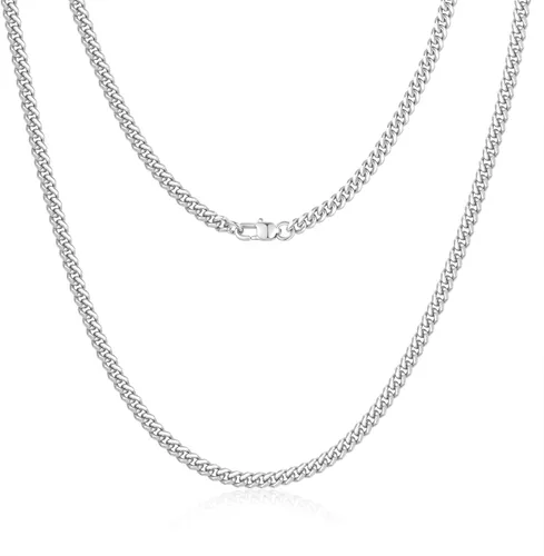 Jewlpire - Cadena de eslabones cubanos chapada oro 18 quilates para hombres, mujeres o niños, corte diamante, acero inoxidable 316L de 18, 20, 22,