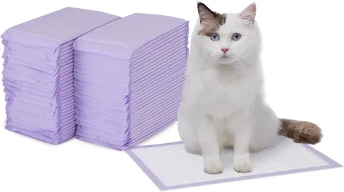 Miniatura 8 de Amazon Basics Almohadillas de Entrenamiento para Gatos, 20 unidades, ajuste universal para caja de arena, control de olores con aroma fresco, morado