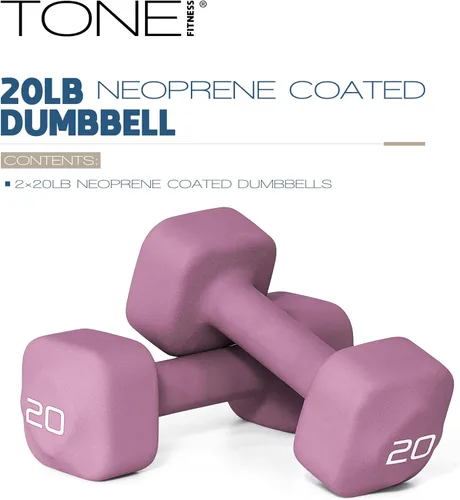 Miniatura 94 de Tone Fitness Pares de Mancuernas de Pesas de Neopreno con Cabeza Cuadrada Antirrodamiento Múltiples Opciones Azul
