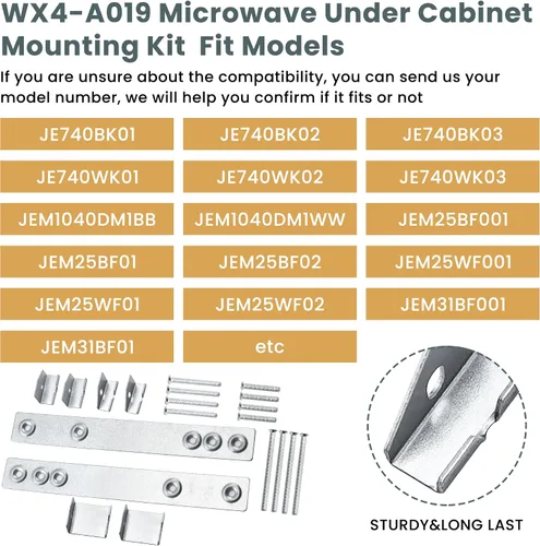 Miniatura 5 de Kit de montaje debajo del gabinete para microondas WX4-A019 JXA019K Kit de montaje debajo del gabinete compacto de repuesto por AMI PARTS Compatible