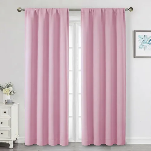 Miniatura 24 de Cortinas opacas para dormitorio, sala de estar, juego de 2 paneles de 54 pulgadas de largo, cortinas de oscurecimiento de habitación con aislamiento