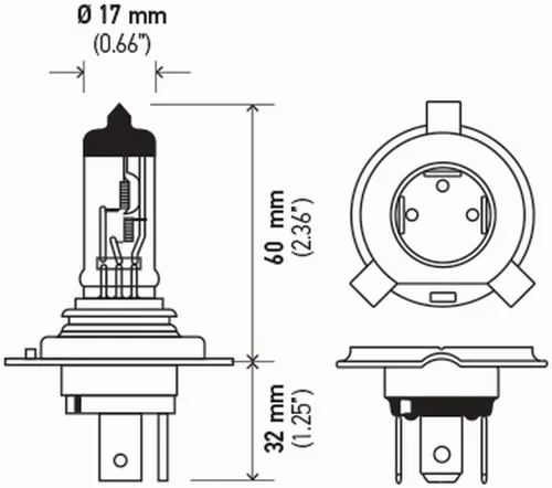 Miniatura 2 de HELLA Bombilla halógena estándar H4SB, 12 V, 65/55 W