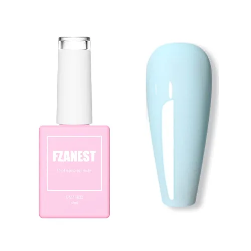 FZANEST Esmalte de uñas en gel azul bebé, color de verano amarillo esmalte en gel para arte de uñas removible LED UV #D15