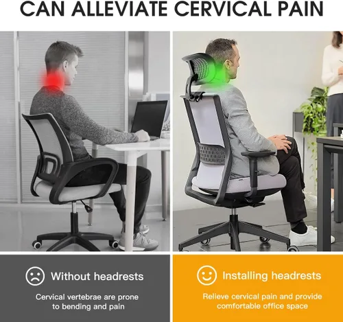 Miniatura 3 de El accesorio para reposacabezas de silla de oficina, puede ajustar la altura, la inclinación y la distancia entre ellos. El reposacabezas de malla
