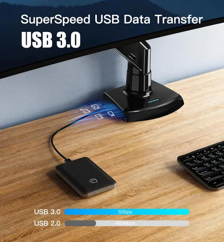 Miniatura 6 de HUANUO Brazo de Monitor de Servicio Pesado para Pantallas Ultra Anchas/Curvas de 49 Pulgadas, Montura de Monitor Ajustable de Movimiento Completo