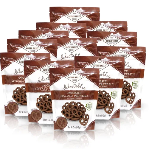 Miniatura 32 de Hayden Valley Foods Pretzels cubiertos con sabor a yogur de arándanos Bolsas de 5 onzas (paquete de 3) Sin sabores artificiales, conservantes