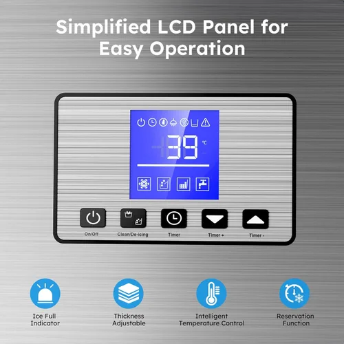 Miniatura 6 de Máquina comercial para hacer hielo de 450 libras/24 horas, máquina de hielo debajo del mostrador, compresor mejorado de 120 libras, contenedor