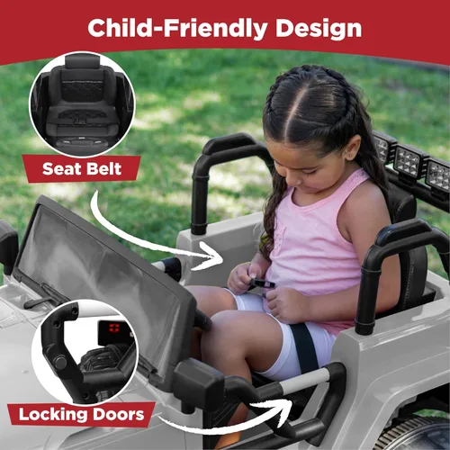 Miniatura 5 de Best Choice Products Camión de paseo para niños de 12 V, auto de juguete a batería con suspensión de resorte, control remoto, 3 velocidades, luces
