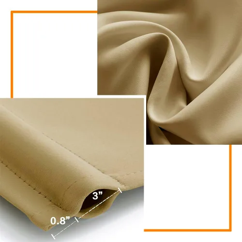 Miniatura 6 de Cortinas opacas de 48 pulgadas de largo, 34 pulgadas de ancho x 48 pulgadas de largo, cortinas opacas cortas con aislamiento térmico para Beige
