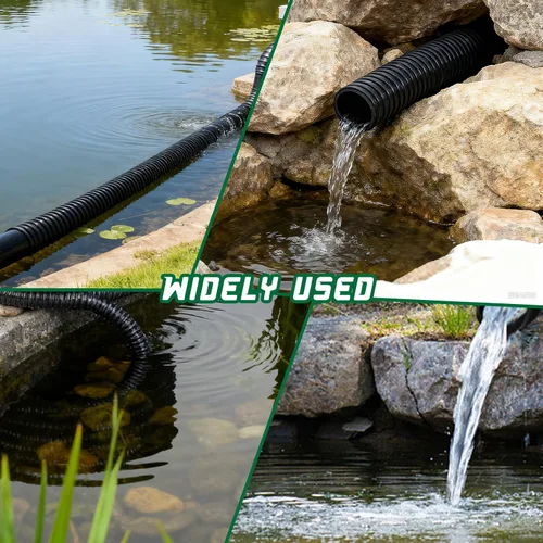Miniatura 5 de Tubería de estanque de 1" × 3.05 metros en PVC flexible negra, tubo de PVC para estanque de jardín - Tubo reforzado y resistente a arrugas